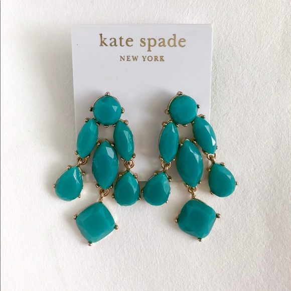 kate spade Jewelry - Kate Spade Turquoise & Gold Drop Earrings